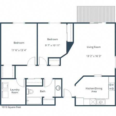 Park Place Apartments | Two Bedroom Floor Plan