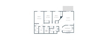 Park Place Apartments | Three Bedroom Floor Plan