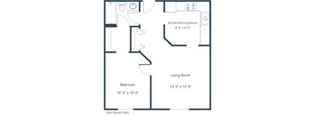Carlton Place Apartment | 1 Bedroom Floor Plan 11C