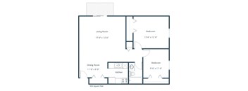 Carlton Place Apartment | 2 Bedroom Floor Plan 21A