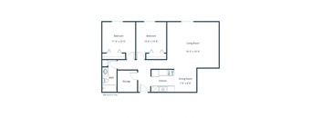 Carlton Place Apartment | 2 Bedroom Floor Plan 21E