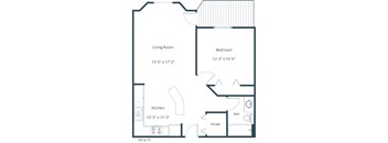 Somerset Apartment | 1 Bedroom Floor Plan 11A