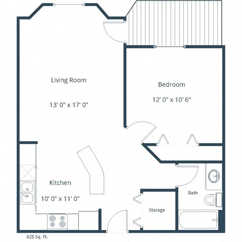 Somerset Apartments | One Bedroom  Floor Plan A