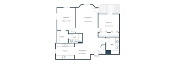 Somerset Apartment | 2 Bedroom Floor Plan 22A