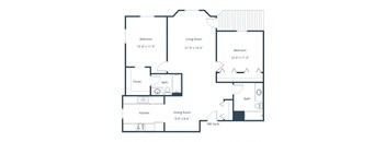 Somerset Apartments | Two Bedroom Two Bath Floor Plan A