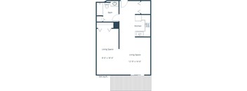 Willow Park Apartments in Fargo, ND | Efficiency Floor Plan 01A