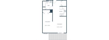 Willow Park Apartment | Efficiency Floor Plan 01A