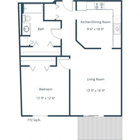 Willow Park Apartments in Fargo, ND | One Bedroom Floor Plan 11B