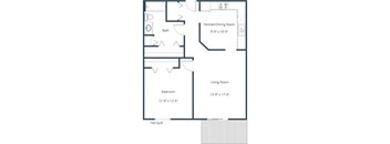 Willow Park Apartments in Fargo, ND | One Bedroom Floor Plan 11C