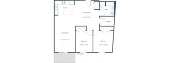 Willow Park Apartment | 2 Bedroom Floor Plan 21A