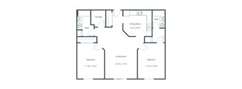 Willow Park Apartment | 2 Bedroom Floor Plan 22A