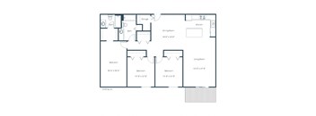 Willow Park Apartments in Fargo, ND | Three Bedroom Floor Plan 32A