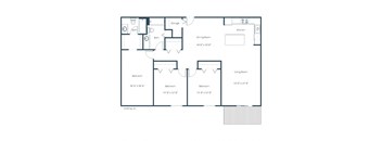 Willow Park Apartment | 3 Bedroom Floor Plan 32A