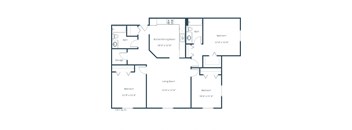 Willow Park Apartments in Fargo, ND | Three Bedroom Floor Plan 32B