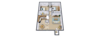 Crown Court Apartments | Two Bedroom Plan 21B
