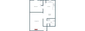 Crown Court 1 Apartments in Fargo, ND | One Bedroom Floor Plan 11A