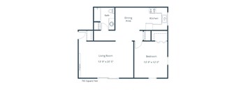 Crown Court 1 Apartments in Fargo, ND | One Bedroom Floor Plan 11B
