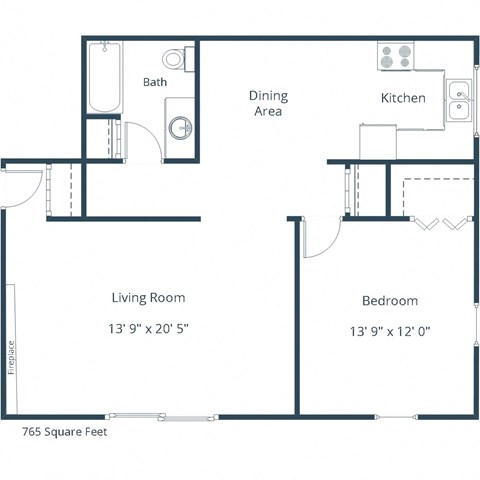 Crown Court 1 Apartments in Fargo, ND | One Bedroom Floor Plan 11B