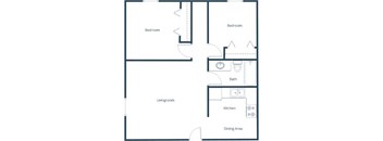 Crown Court 1 Apartments in Fargo, ND | Two Bedroom Floor Plan 21A