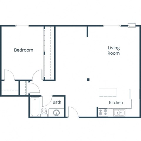 Riverwood Apartments in Crookston, MN | One Bedroom Floor Plan 11C