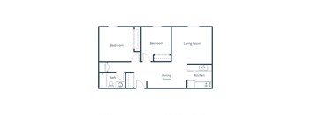 Riverwood Apartments in Crookston, MN | Two Bedroom Floor Plan 21A