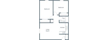 Riverwood Apartments in Crookston, MN | Two Bedroom Floor Plan 21B
