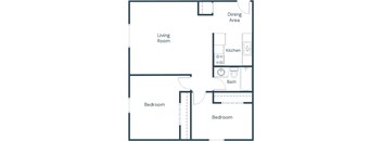 Riverwood Apartments in Crookston, MN | Two Bedroom Floor Plan 21C