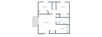 Twin Drive Apartments in Crookston, MN | Two Bedroom Floor Plan 21A