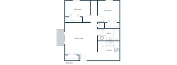 Twin Drive Apartments in Crookston, MN | Two Bedroom Floor Plan 21B