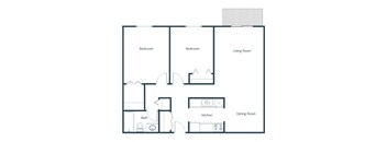 Bristol Park Apartments in Grand Forks, ND | Two Bedroom Floor Plan 21A