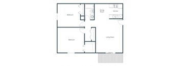 Bristol Park Apartments in Grand Forks, ND | Two Bedroom Floor Plan 21B