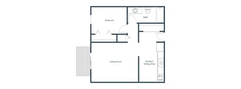 Chandler 1866 Apartments | One Bedroom Floor Plan