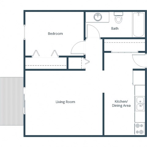 Chandler 1866 Apartments | One Bedroom Floor Plan