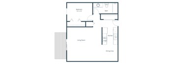 Chandler 1802 Apartments | One Bedroom Floor Plan
