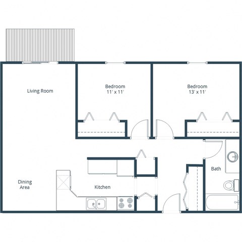 Chandler 1802 Apartments | Two Bedroom Floor Plan