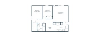 Chandler 1834 Apartments | 2 Bedroom Floor Plan A