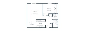 Columbia West Apartments in Grand Forks, ND | One Bedroom Floor Plan 11A