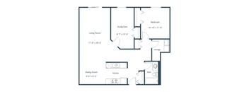 Columbia West Apartments in Grand Forks, ND | One Bedroom Floor Plan 11B