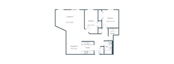 Columbia West Apartments in Grand Forks, ND | One Bedroom Floor Plan 11C