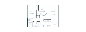 Columbia West Apartments in Grand Forks, ND | Two Bedroom Floor Plan 21A