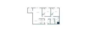 Columbia West Apartments in Grand Forks, ND | Two Bedroom Floor Plan 21C