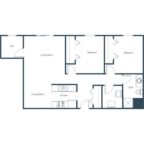 Columbia West Apartments in Grand Forks, ND | Two Bedroom Floor Plan 21C