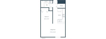 Creekside Apartments in Grand Forks, ND | Efficiency Floor Plan 01A