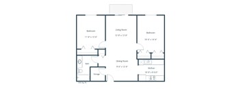 Creekside Apartments in Grand Forks, ND | Two Bedroom Floor Plan 21A