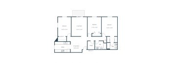 Creekside Apartments in Grand Forks, ND | Three Bedroom Floor Plan 32A