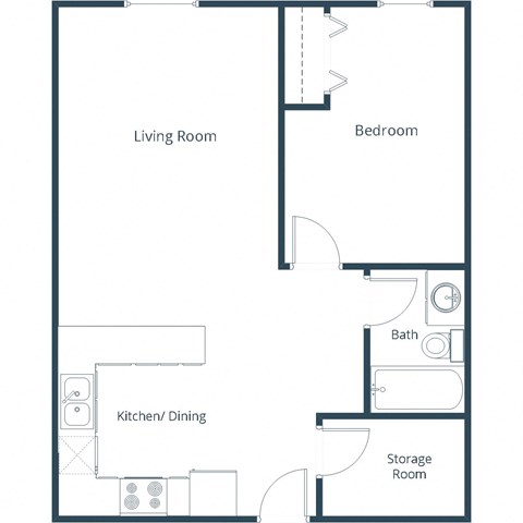 Grandview I Apartments in Grand Forks, ND | One Bedroom Floor Plan 11A