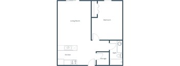 Grandview II Apartments in Grand Forks, ND | One Bedroom Floor Plan 11A