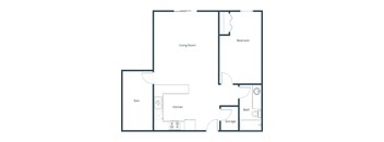 Grandview II Apartments in Grand Forks, ND | One Bedroom Floor Plan 11B