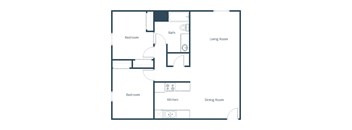 Grandview II Apartments in Grand Forks, ND | Two Bedroom Floor Plan 21A