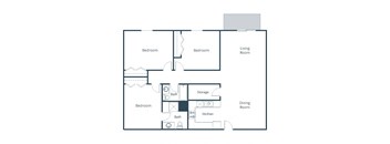 Grandview I Apartments in Grand Forks, ND | Three Bedroom Floor Plan 3175A